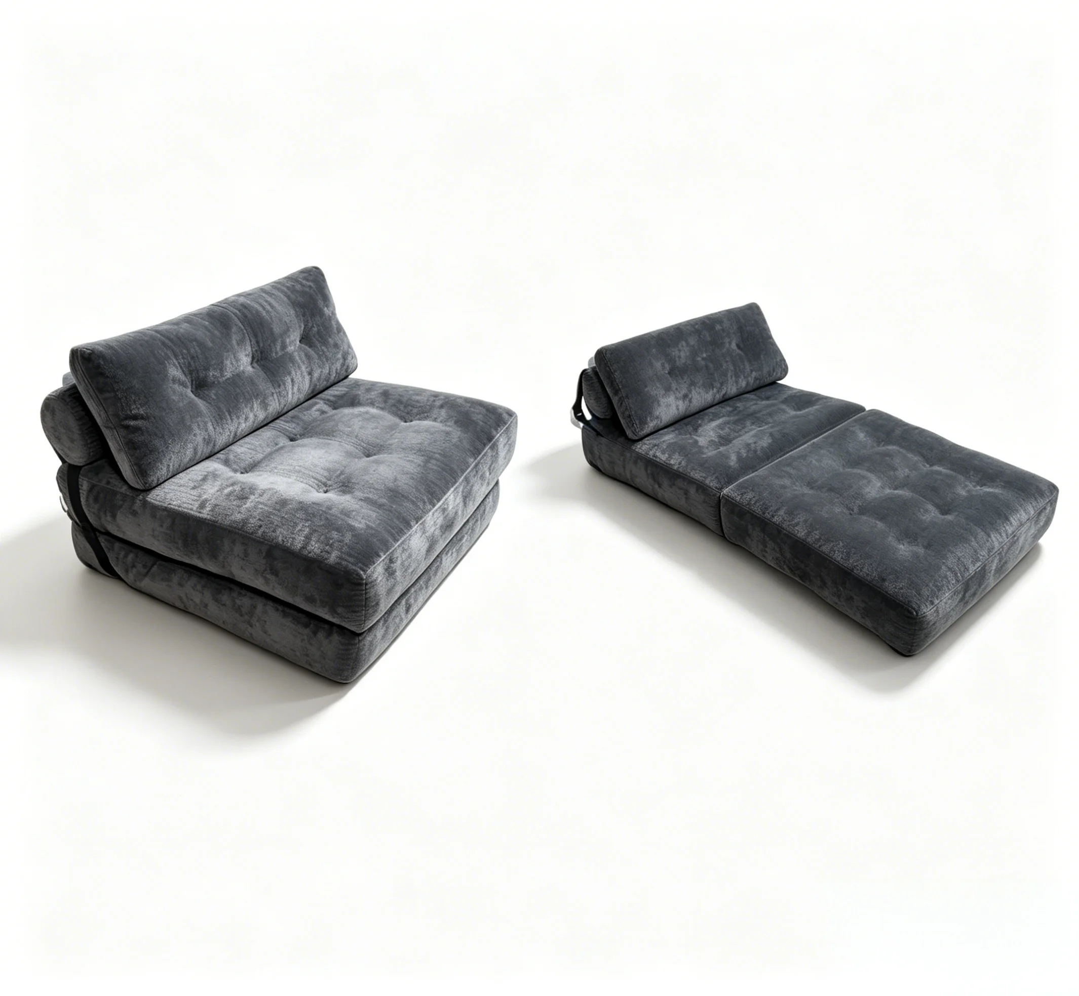 Hc4606efa659040fabddacba90608cccd7.webp Modern Velvet Modular Foldable Sofa Bed Set Tufted Extendable Convertible Compression Single Lounge Chair Soft Comfort - Image 1