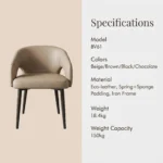 Modern Ergonomic Pu Leather Padded Foldable Dining Chair With Micro-spring Cushion Seat And Metal Legs For Hotel Use - Image 4