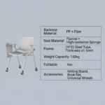 Modern Ergonomic Swivel Office Chair With Fixed Armrest And Backrest For Hotel,Classroom And School - Image 5