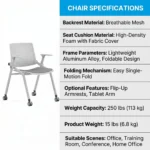 Modern Ergonomic Swivel Office Chair With Fixed Armrest And Backrest For Hotel,Classroom And School - Image 5