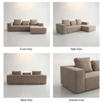 Ks009 Square Compressed Sofa,Linen Fabric Frameless Straight/l-shaped Couch,Vacuum Packed Minimalist Living Room Sofa - Image 4