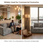 Modern Oversized Rectangular Compressed Sofa Corduroy Velvet Frameless Vacuum Packed Minimalist Living Room Chaise Set - Image 4