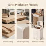 Modern Vanity Desk Drawers Adjustable Makeup Table Led Mirror Mdf Panel Dressing Table Storage Cabinet For Hotel Living Room - Image 3