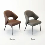 Modern Stackable Foldable Ergonomic Pu Leather Dining Chair With Micro-spring Cushion Seat And Metal Legs For Hotel Use