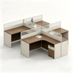 Series L-shaped Modular Office Cubicle Desk Corner Workstation Frosted Slat Glass Partition Lockable Mobile Office Building