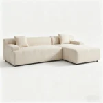 Block Chaise Compressed Sofa,Velvet Frameless L-shape Couch,Vacuum Packed Modern Living Room Sectional