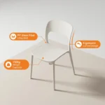 Modern Multicolor Pp Plastic Dining Chairs Stackable Lightweight Durable Portable Leisure Chair Indoor And Outdoor Daily Use - Image 4