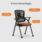 Modern Ergonomic Swivel Office Chair With Fixed Armrest And Backrest For Hotel,Classroom And School - Image 4