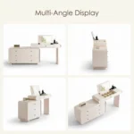 Modern Vanity Desk Drawers Adjustable Makeup Table Led Mirror Mdf Dressing Table Storage Cabinet For Hotel Living Room Bedroom - Image 2