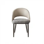 Modern Ergonomic Pu Leather Stackable Dining Chair With Micro-spring Cushion Seat And Metal Legs For Hotel Use