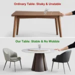 Modern Sintered Stone Dining Table Carbon Steel Base Eco-friendly Durable Hotel Dining Room Furniture - Image 6