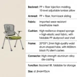 Modern Ergonomic Swivel Office Chair With Fixed Armrest And Backrest For Hotel,Classroom And School - Image 5