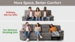 Power Recliner Sofa Set,Breathable Fabric & Tech Faux Leather Optional,1 Seater 2 Seater 3 Seater Electric Recliner Sofa - Image 5