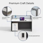 Series Straight Modular Eco-friendly Durable Modern Office Partition Desk Linear Staff Cubicle Frosted Slat Glass Screen - Image 5