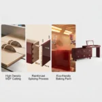 Modern Vanity Desk Drawers Adjustable Makeup Table Led Mirror Mdf Panel Dressing Table Storage Cabinet For Hotel Living Room - Image 3