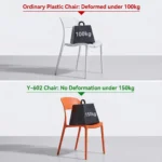 Modern Multicolor Pp Plastic Dining Chairs Stackable Lightweight Durable Portable Leisure Chair Indoor And Outdoor Daily Use - Image 6
