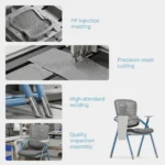 Modern Ergonomic Swivel Office Chair With Fixed Armrest And Backrest For Hotel,Classroom And School - Image 3