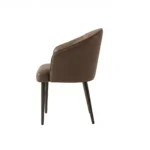 Modern Ergonomic Stackable Pu Leather Padded Dining Chair With Micro-spring Cushion Seat And Metal Legs For Hotel Use