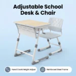 Modern Eco-friendly Adjustable Primary School Desk And Chair Set For Classroom Use In Preschool - Image 2
