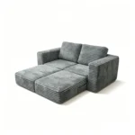 Block Convertible Compressed Sofa Bed,Velvet Frameless Straight Sleeper Couch,Vacuum Packed Modern 2-in-1 Sofa