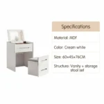 Modern Vanity Desk Drawers Adjustable Makeup Table Led Mirror Eco-friendly Mdf Dressing Table Storage Cabinet Hotel Living Room - Image 5