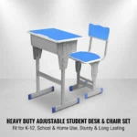 Modern Reinforced Adjustable Student Desk Chair Set Eco-friendly Ergonomic Wave Backrest School Study Desk With Steel Drawer - Image 2