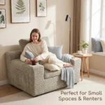 Modern Modular Compression Sectional Sofa Set Extendable Tufted Velvet Design With Cup Holders - Image 3