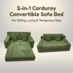 Skin-like Dog Pull-out Convertible Compressed Sofa Corduroy Velvet Frameless Extendable Vacuum Packed Modern 2-in-1 Sofa Bed Set - Image 5
