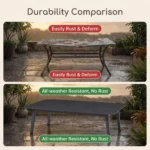 Modern Minimalist Rattan Aluminum Outdoor Furniture Set,Weather Resistant Waterproof Patio Bar Stool Chaise Lounge Coffee Table - Image 6