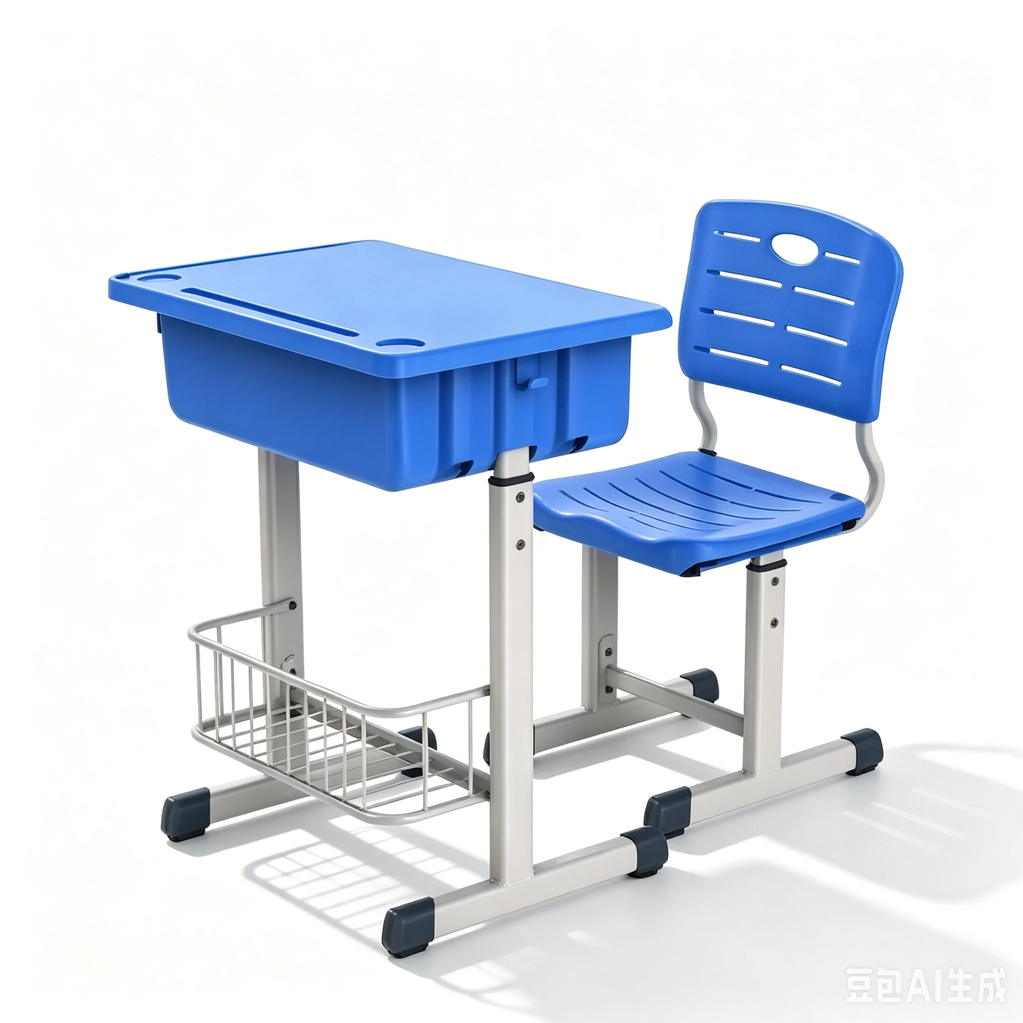 Hd5e249e42b294e968f34472393efe3df7.webp Modern Plastic Adjustable Student Desk Chair Set Blue School Classroom Study Desk Pen Slot Cup Holder Workshop Use Headtree - Image 1