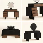 Modern Eco-friendly Vanity Desk Drawers Adjustable Makeup Table Led Mirror Mdf Dressing Table Storage Cabinet Hotel Living Room - Image 2