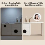 Modern Vanity Desk Drawers Adjustable Makeup Table Led Mirror Mdf Panel Dressing Table Storage Cabinet For Hotel Living Room - Image 6