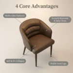 Modern Ergonomic Stackable Pu Leather Padded Dining Chair With Micro-spring Cushion Seat And Metal Legs For Hotel Use - Image 3