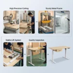 Dual Motor Electric Standing Desk,Height Adjustable Sit Stand Computer Desk With Without Storage Drawer For Home Office Use - Image 6