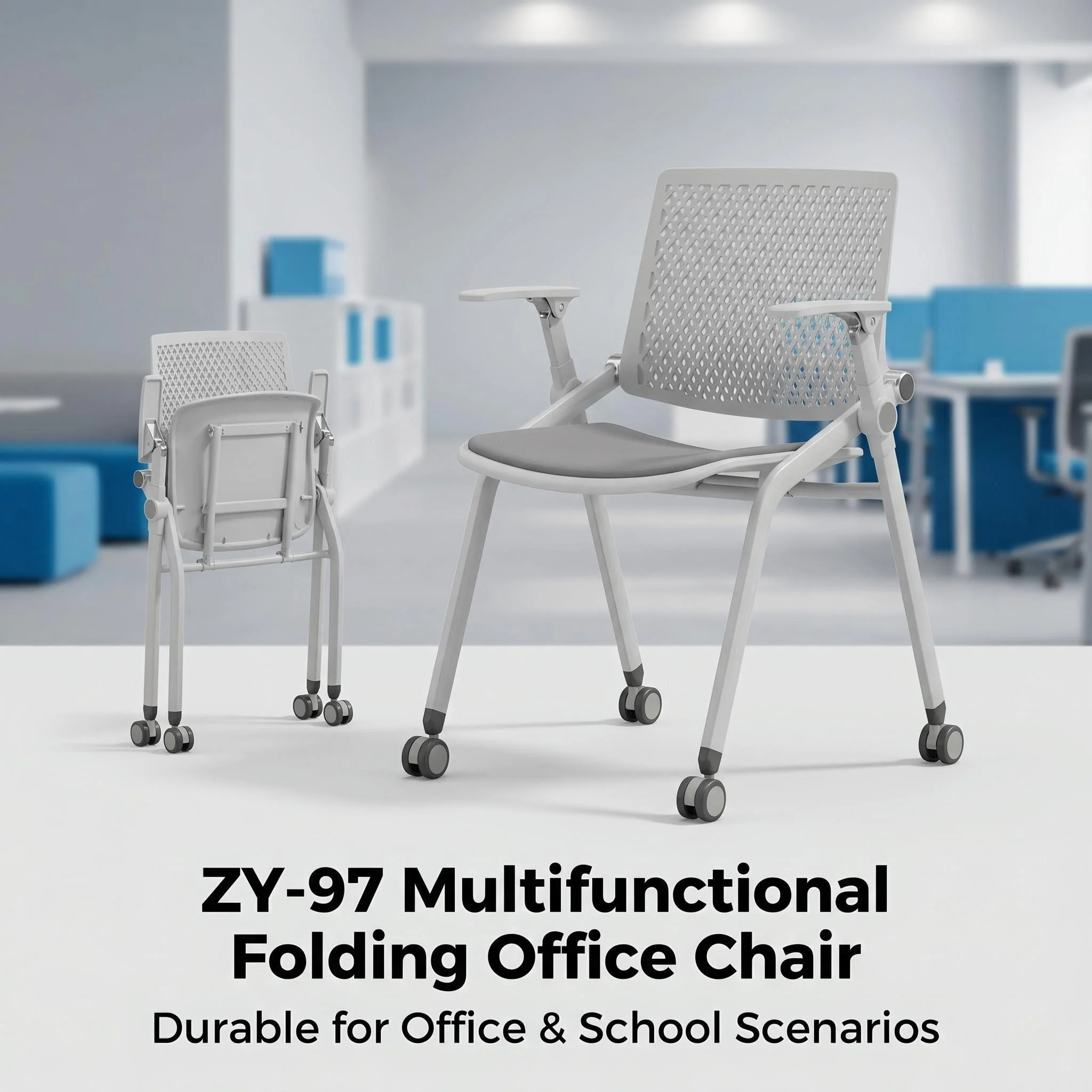 Hd86bee49a0184e45b6543f82c63694405.webp Modern Ergonomic Swivel Office Chair With Fixed Armrest And Backrest For Hotel,Classroom And School - Image 1