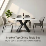 Modern Sintered Stone Dining Table With Carbon Steel Base Rectangular/round/extendable Home & Hotel Dining Room Furniture