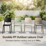 Modern Multicolor Pp Plastic Dining Chairs Stackable Lightweight Durable Portable Leisure Chair Indoor And Outdoor Daily Use