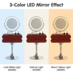 Modern Eco-friendly Vanity Desk Drawers Adjustable Makeup Table Led Mirror Mdf Dressing Table Storage Cabinet Hotel Living Room - Image 6