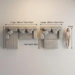 Modern Modular Extendable Sectional Sofa Velvet Fabric Sponge Filled Vacuum Compressed Leisure Couch Living Room - Image 4