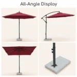 Heavy Duty Patio Umbrella,Waterproof Polyester,Thickened Aluminum Pole,Uv Resistant Outdoor Garden Commercial Sunshade - Image 2