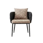 Modern Ergonomic Stackable Pu Leather Padded Dining Chair With Micro-spring Cushion Seat And Metal Legs For Hotel Use