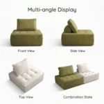 Modern Modular Compression Sofa Set Extendable Tufted Sectional Couch - Image 5