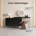 Modern Vanity Desk Drawers Adjustable Led Mirror Makeup Table Eco-friendly Mdf Dressing Table Storage Cabinet Hotel Living Room - Image 4