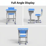 Modern Reinforced Adjustable Student Desk Chair Set Eco-friendly Ergonomic Wave Backrest School Study Desk With Steel Drawer - Image 5