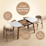 Modern Sintered Stone Dining Table With Carbon Steel Base Rectangular/round/extendable Home & Hotel Use Dining Furniture - Image 4