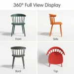 Modern Multicolor Pp Plastic Dining Chairs Stackable Lightweight Durable Portable Leisure Chair Indoor And Outdoor Daily Use - Image 2