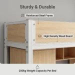 Modern Heavy Duty Metal Twin Over Twin Bunk Bed With Guardrail 3-year Warranty For School Dormitory And Small Apartment - Image 2