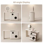 Modern Vanity Desk With Drawers Adjustable Makeup Table With Led Mirror Mdf Storage Cabinet For Bedroom Living Room & Hotel Use - Image 2