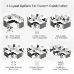 L-shaped Modular Office Cubicle Desk Corner Workstation Frosted Slat Glass Partition Eco-friendly Modern Password Lock Mobile - Image 6