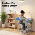 Modern Reinforced Adjustable Student Desk Chair Set Eco-friendly Ergonomic Wave Backrest School Study Desk With Steel Drawer - Image 3